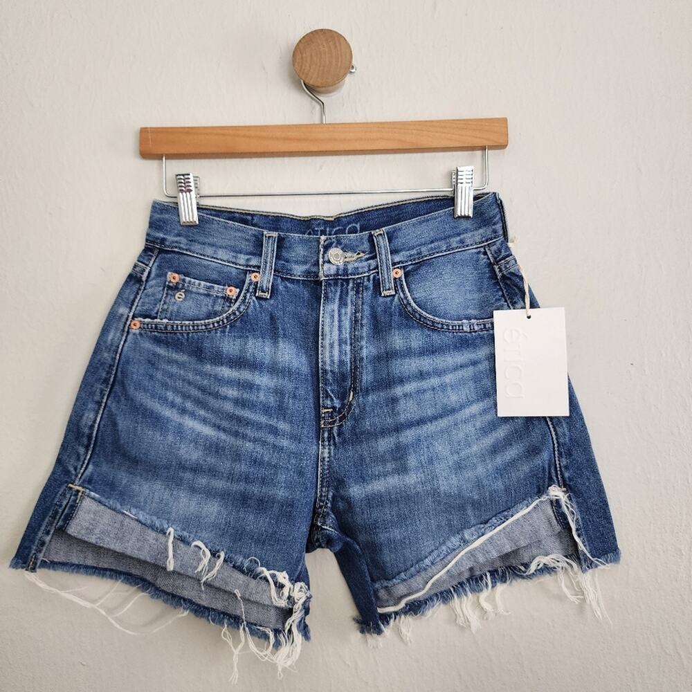 NWT Etica Skylar Flip Denim Shorts High Rise Distressed Cutoff Anthropologie 25